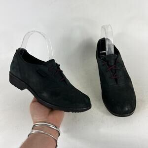 Teva De La Vina Dos Bison Oxfords Women 7.5 Black Leather Round Toe Casual Boots